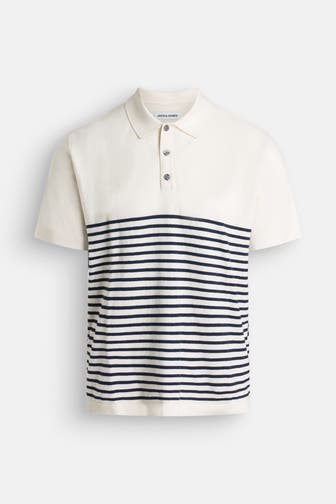 JACK & JONES Strick-Polo gestreift
