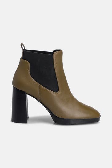 GEOX Leder-Stifeletten 'Teulada' khaki