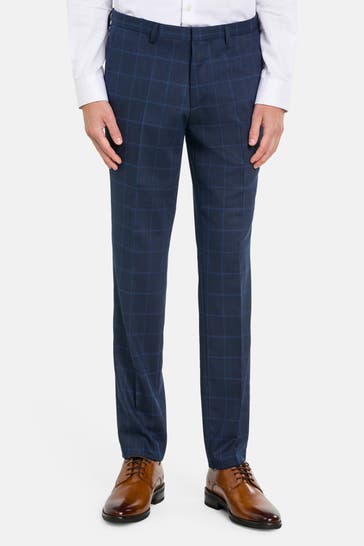 HUGO Wollmix-Hose 'Hesten' dunkelblau gemustert