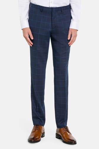 HUGO Wollmix-Hose 'Hesten' dunkelblau gemustert