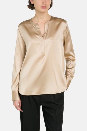 HERZENSANGELEGENHEIT Seidenmix-Bluse gold