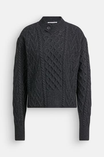 WOOD WOOD Strickpullover 'Tania Aran' dunkelgrau