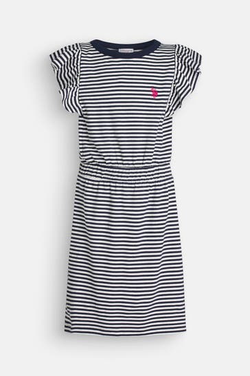 U.S. POLO ASSN. Jersey-Kleid 'Shams' gestreift