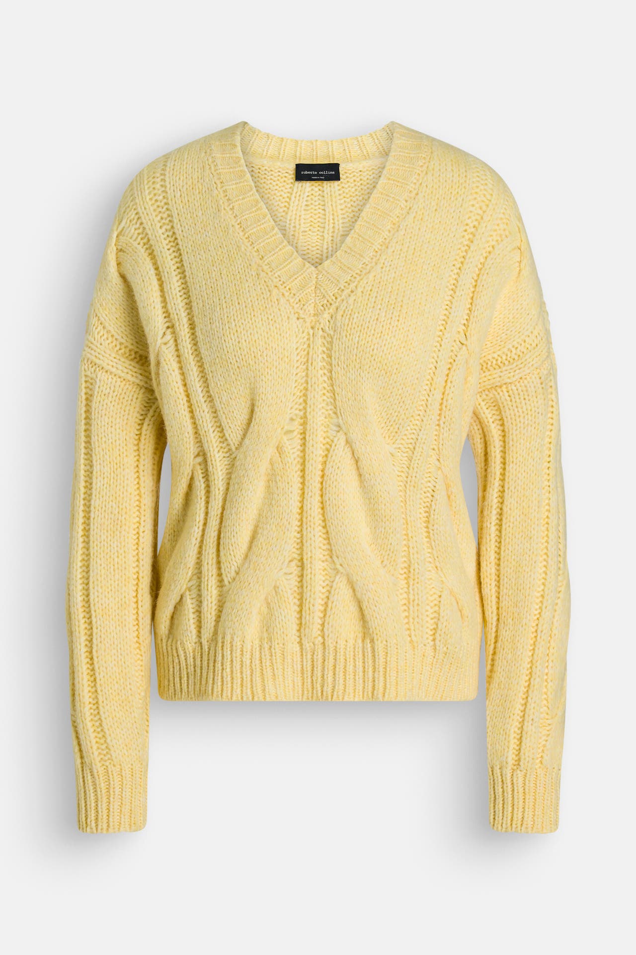 ROBERTO COLLINA Alpakamix-Strickpullover hellgelb, Bild 1