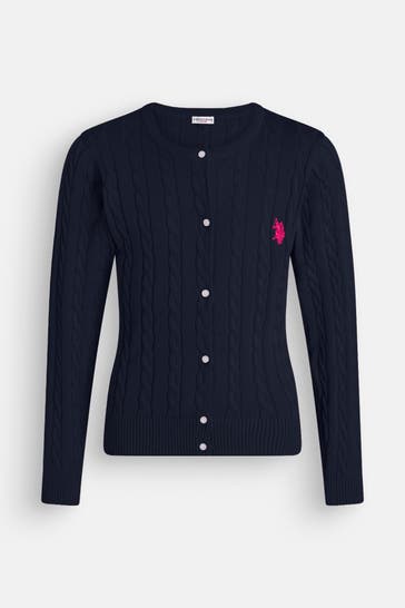 U.S. POLO ASSN. Strickjacke 'Anna' nachtblau