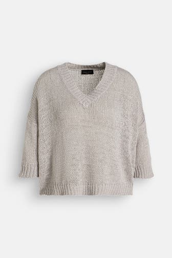 ROBERTO COLLINA Strickpullover hellgrau