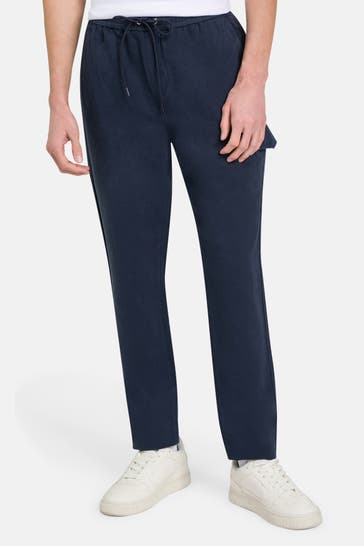 WOOLRICH Leinenmix-Hose navy