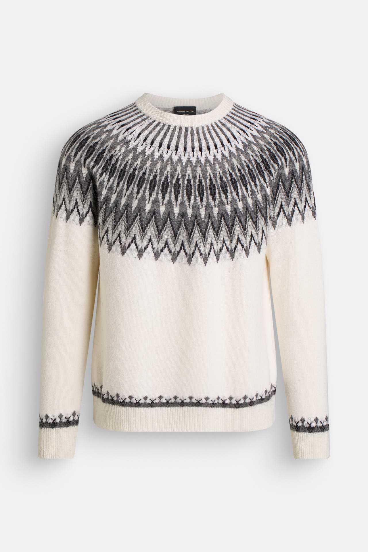 ROBERTO COLLINA Wollmix-Pullover gemustert, Bild 1