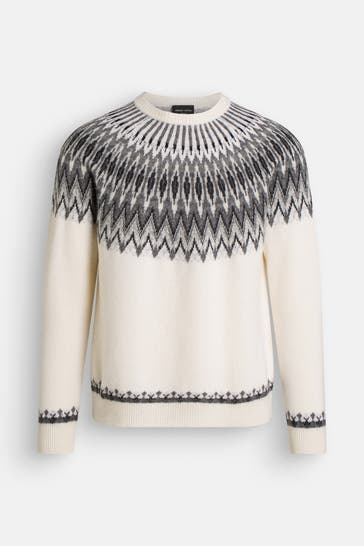 ROBERTO COLLINA Wollmix-Pullover gemustert