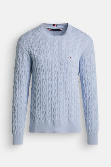 TOMMY HILFIGER Strickpullover hellblau