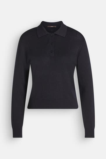 WINDSOR. Feinstrick-Polo schwarzblau