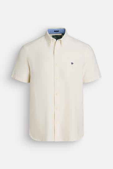 SUPERDRY Kurzarmhemd hellgelb Regular Fit