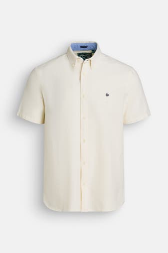 SUPERDRY Kurzarmhemd hellgelb Regular Fit