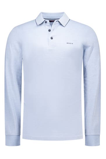 NEW ZEALAND AUCKLAND Langarm-Polo taubenblau