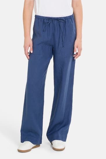 MARC O'POLO Leinenhose blau
