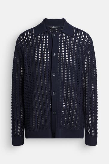 7 FOR ALL MANKIND Strickjacke dunkelblau