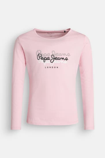 PEPE JEANS Langarmshirt 'Tianne' rosa
