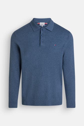 TOMMY HILFIGER Strick-Polo graublau