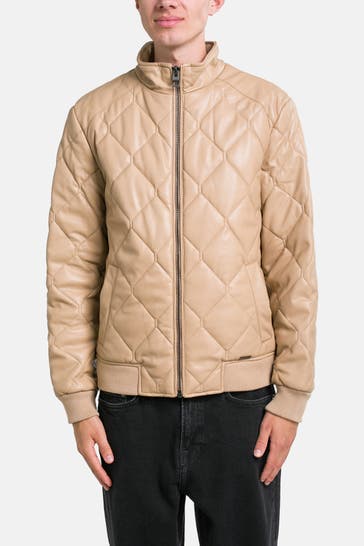 GUESS Kunstlederjacke hellbraun