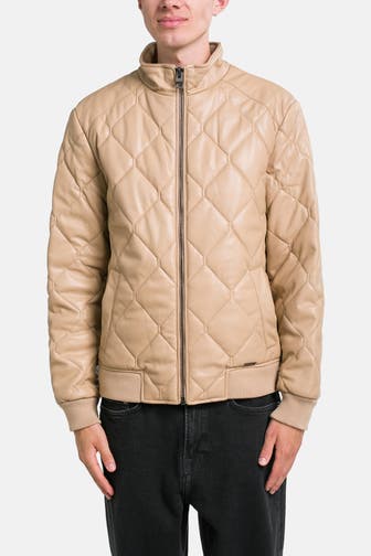 GUESS Kunstlederjacke hellbraun