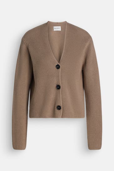 MARC O'POLO Strickjacke hellbraun