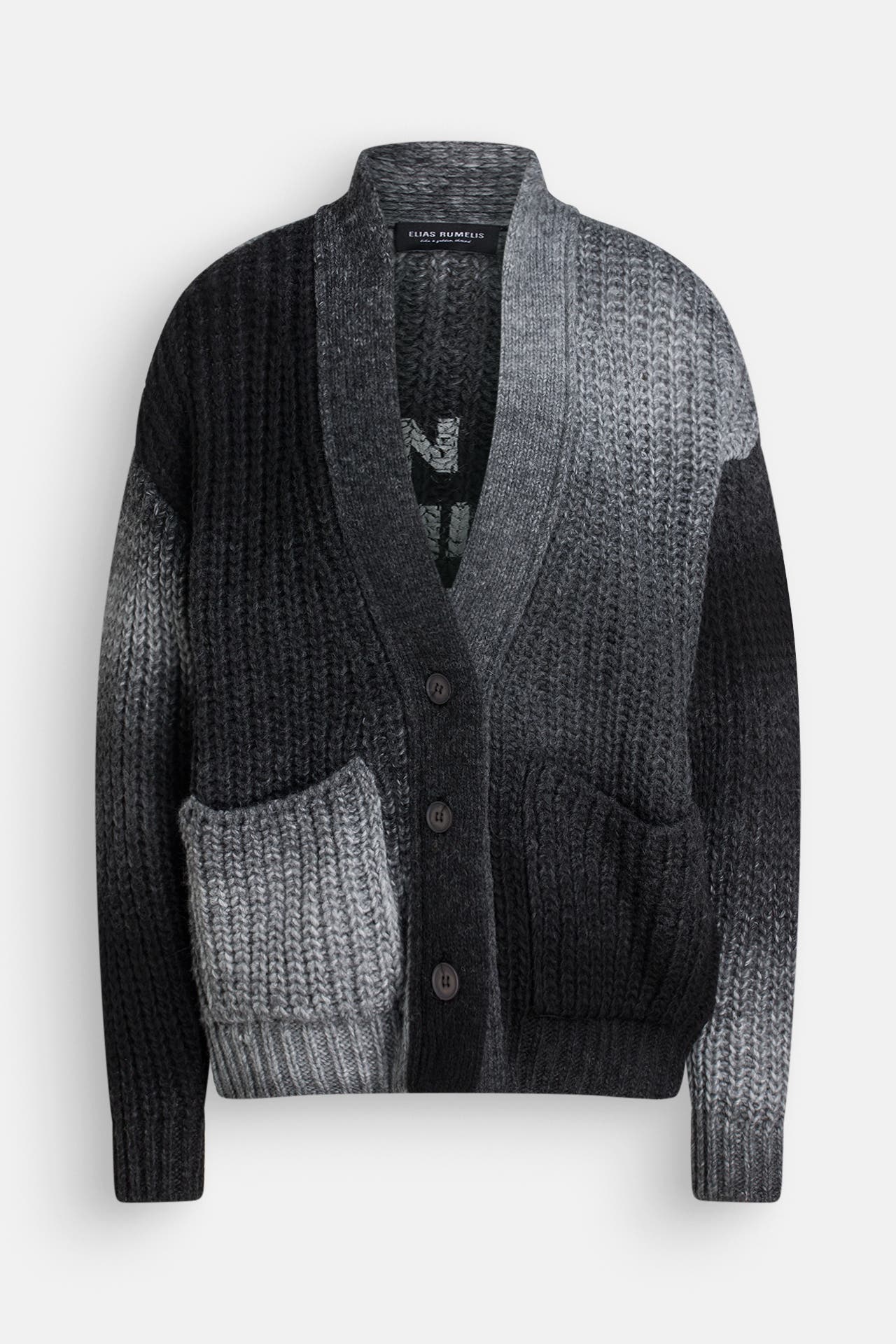 ELIAS RUMELIS Strickjacke 'Nadda' schwarz gemustert, Bild 1