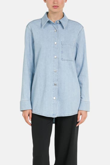 MARC O'POLO Jeansbluse hellblau