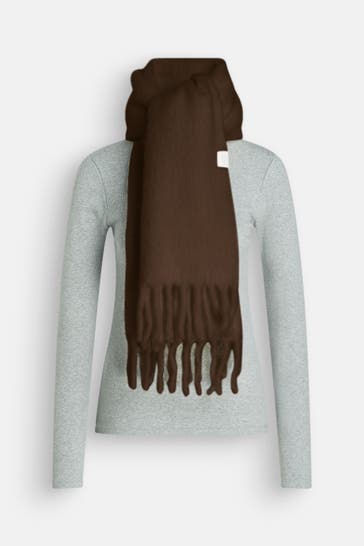 TOMMY HILFIGER Wollmix-Schal dunkelbraun