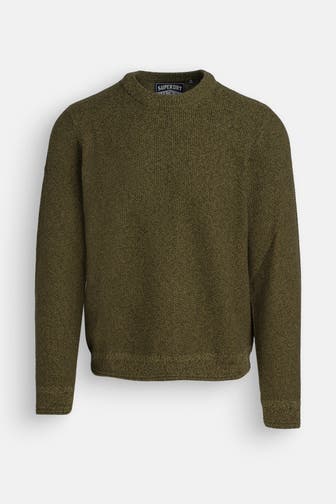 SUPERDRY Strickpullover khaki meliert