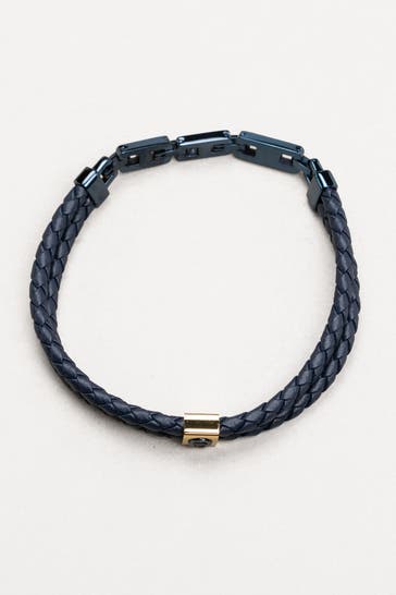 AIGNER Lederarmband 'Enzo' navy
