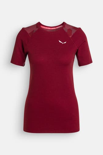 SALEWA Wollmix-Shirt weinrot