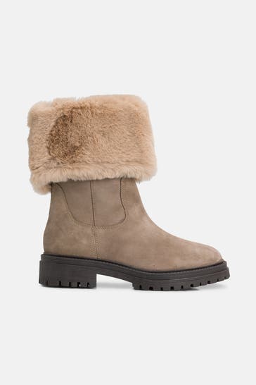 GEOX Lederstiefel 'Iridea' greige