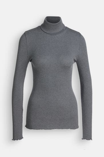 ROSEMUNDE Seidenmix-Longsleeve dunkelgrau