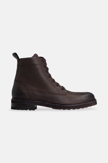 GORDON & BROS Leder-Schnürstiefel 'Core' dunkelbraun