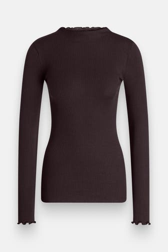 ROSEMUNDE Seidenmix-Longsleeve dunkelbraun