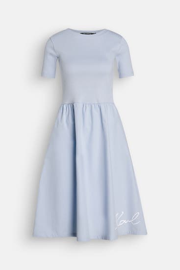 KARL LAGERFELD - Midikleid 'Signature Edge' hellblau