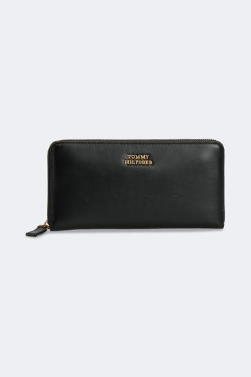 TOMMY HILFIGER Ledergeldbörse schwarz
