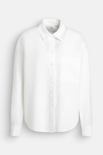 MARC O'POLO DENIM Leinenmix-Bluse weiß