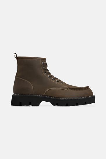 BLAUER Schnürstiefel 'Rusk' graubraun