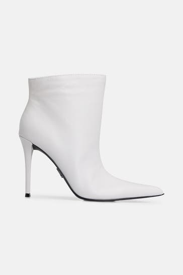 STEVE MADDEN Leder-Stiefeletten 'Sentinel' weiß