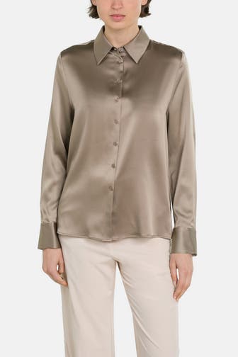 HERZENSANGELEGENHEIT Seidenmix-Bluse taupe