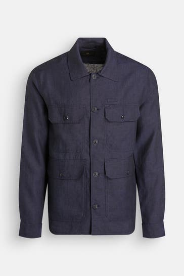 BELSTAFF Leinen-Blouson 'Forge' dunkelblau