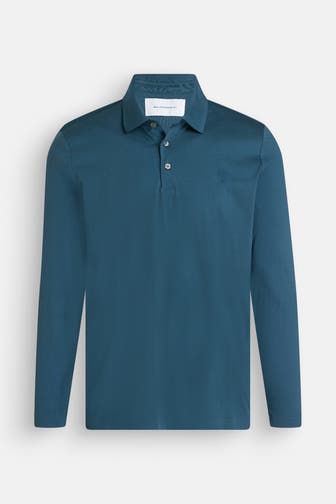 BALDESSARINI Langarm-Polo 'Pino' azurblau