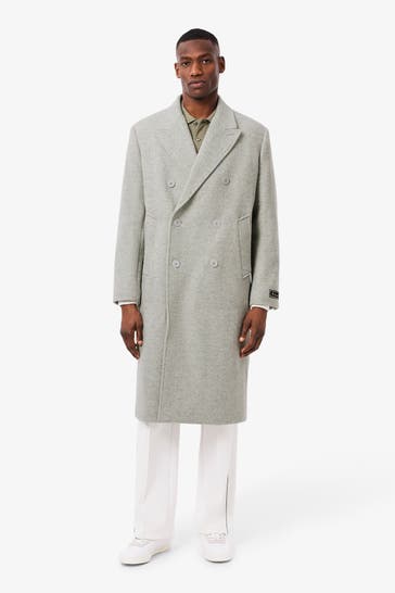 LACOSTE Wollmantel grau gemustert