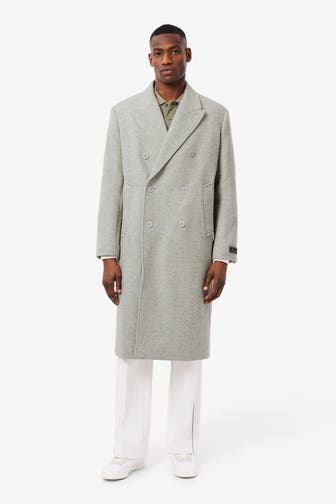 LACOSTE Wollmantel grau gemustert