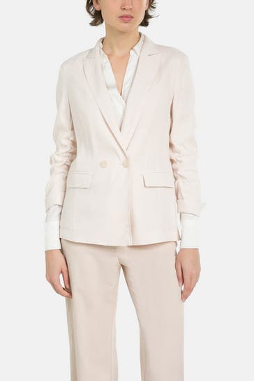 MARC CAIN Leinenmix-Blazer beige