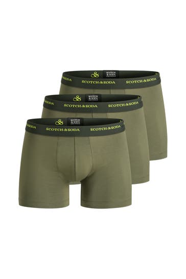 SCOTCH & SODA 3er-Pack Boxer Trunks oliv
