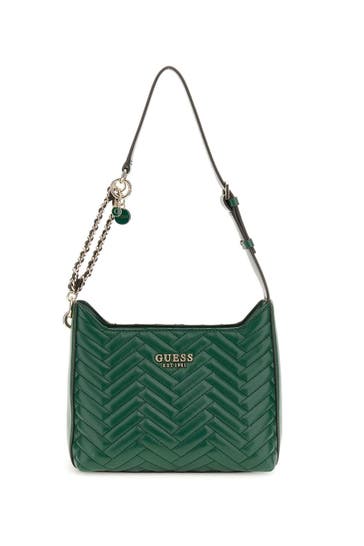 GUESS Schultertasche 'Anning' dunkelgrün