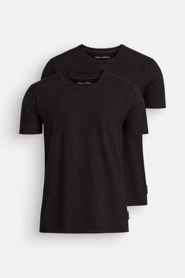 MARC O'POLO 2er Pack T-Shirts schwarz