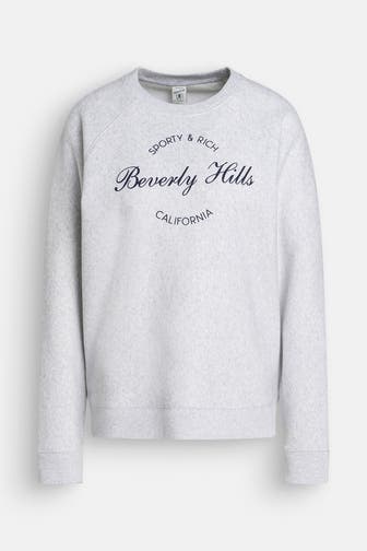 SPORTY & RICH Sweatshirt hellgrau meliert